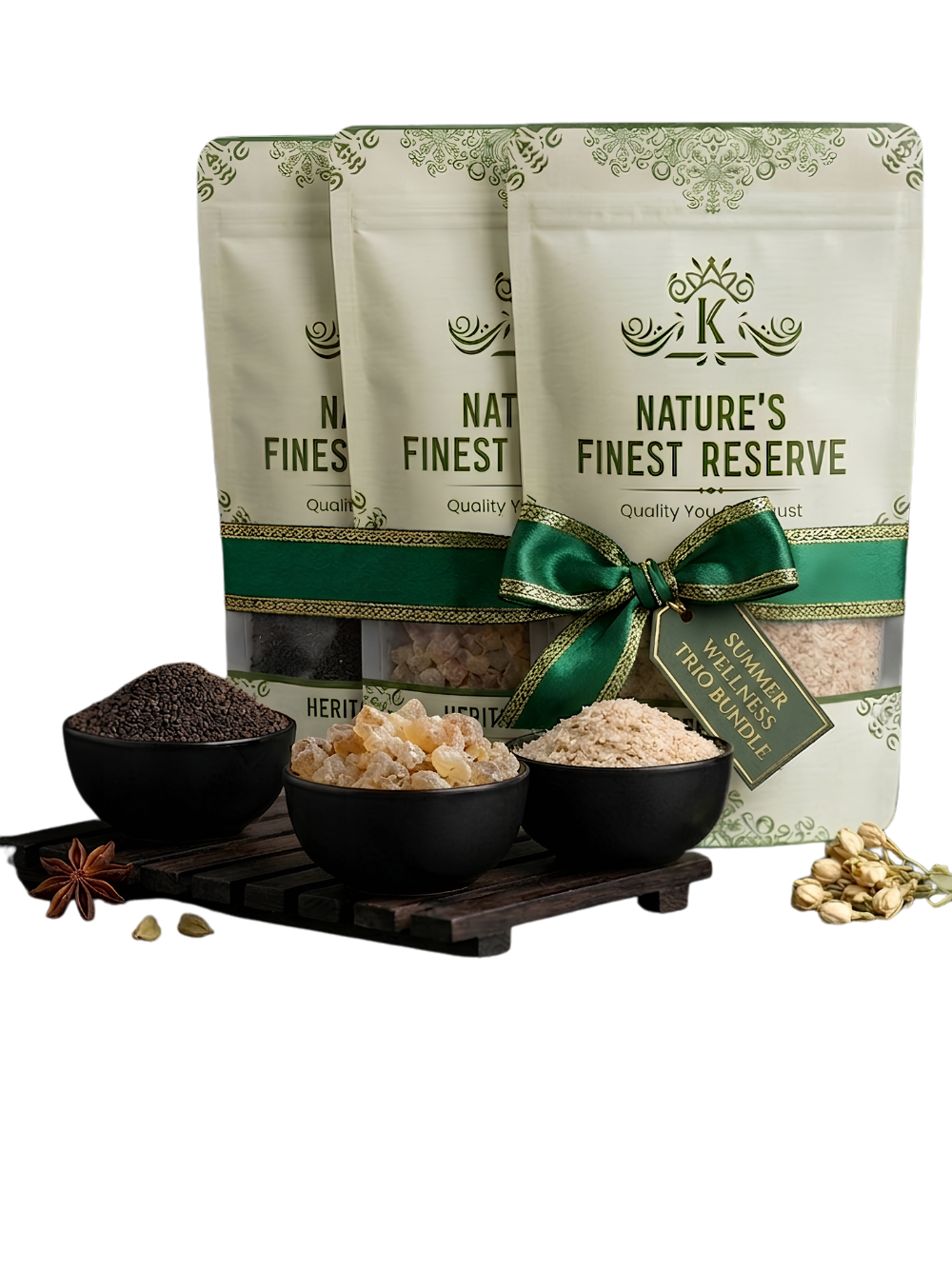 Summer Wellness Trio Bundle Gond Katira, Tukhm Malanga & Ispaghol Husk (250gEach)